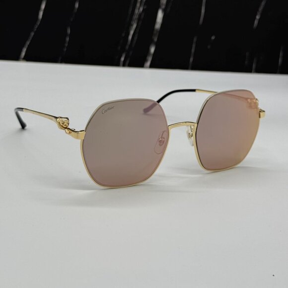 NEW CARTIER CT0267S 004 CARTIER GOLD/PINK TITANIUM WOMEN CARTIER SUNGLASSES - Picture 10 of 15